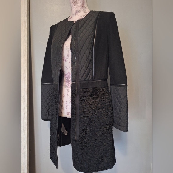 BCBG black wool mixed fabric 3/4 coat xxs - Picture 3 of 7